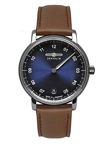 Zeppelin Montre Femme Bracelet Cuir 36 mm Boîtier Acier Horlogerie Monotimer ETA Quartz 8643