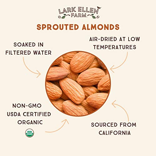 PREMIUM Organic Sprouted Almonds, Certified USDA Organic & Steam Pasteurized Raw California nuts (10 OZ) - Thumbnail 3