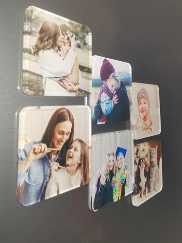 Image of Custom Fridge Magnets, Personalized Photo Magnets for Refrigerator, Home Decoration Picture Magnet Stickers for Office and Kitchen, Door(6 PCs)
