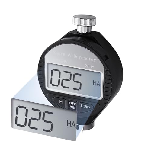 Shore A Rubber Portable Hardness Meter, Pocket Size 0-100HA Digital Hardness Durometer Meter Tester with Large LCD Display, Suitable for Rubber, Leather, Resin, Fiber, Glass, and Wax