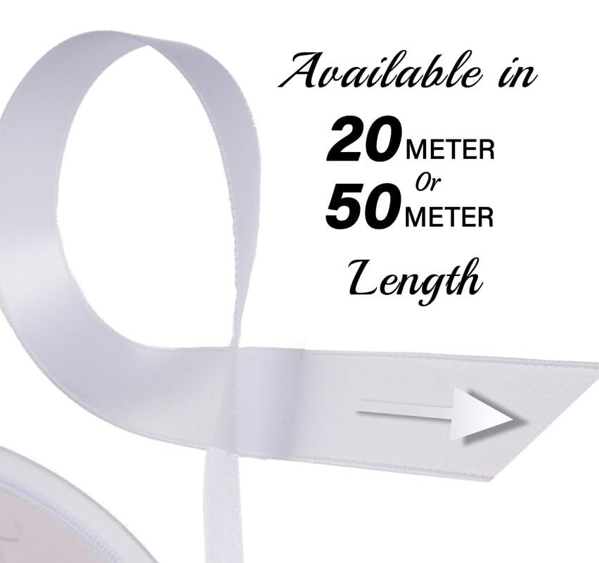 SR SUPER RIBBONS®™- Full Reel 38mm Double Faced Satin Ribbon, 20 Metres on Reel - White, 38mm x 20m - Image 3