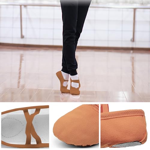 Women's Ballet Shoes Portable Adult Dance Shoes Stretch Canvas Flat Dance Practice Shoe for Women3