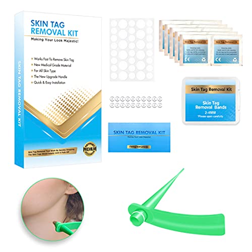 Skin Tag Remover, Kilobey Skin Tag Removal Device for Small to Medium Sized(2mm to 4mm)Skin Tags. Security and No Pain. Remove Skin Tag for Neck, Face and Body(36 Repair Patches+25 Bands+14 Wipes)