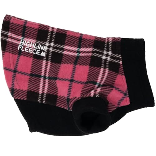 Highline Fleece Dog Coat - Pink and Black Plaid (18)
