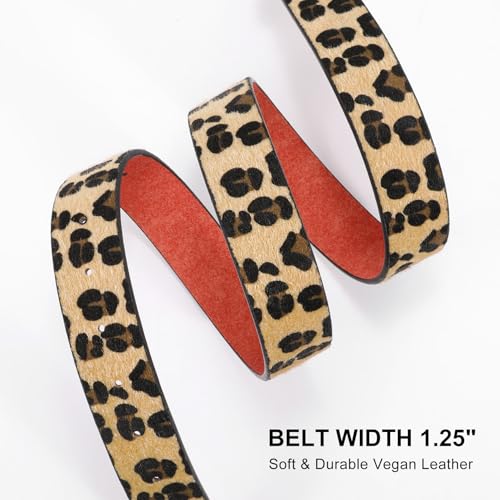 XZQTIVE Women Leather Belt with Circle Gold Buckle Fashion Ladies Waist Belt for Jeans Pants Dresses4