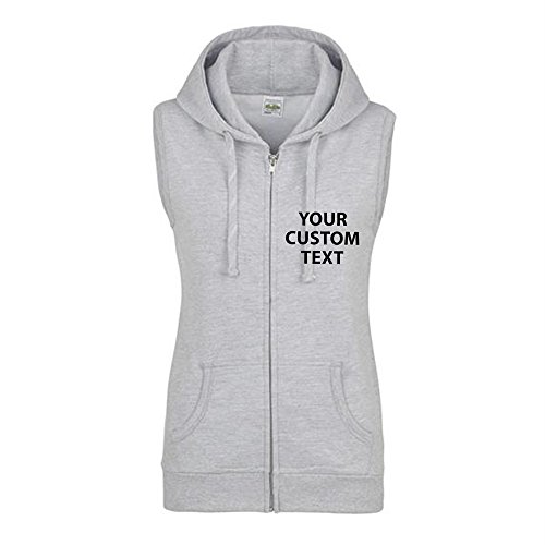 Image of Star and Stripes Custom Heather-Grey personalised Girlie Sleeveless Zoodie, KIDS custom Girlie Sleeveless Zoodie 2XSmall years JH057F plus GIFT BOX