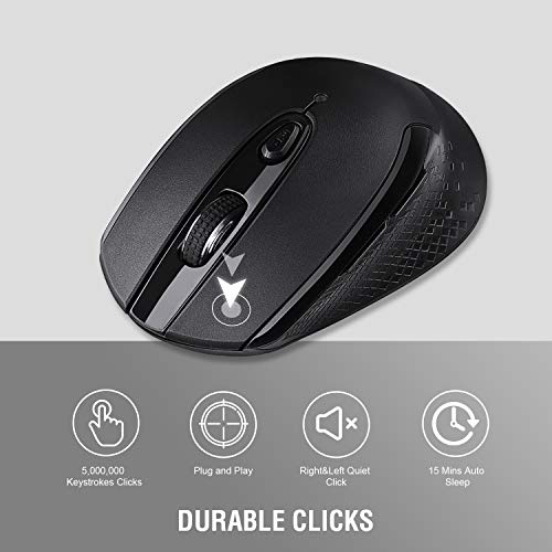 Image of cimetech Wireless Bluetooth Rechargeable Mouse, Portable Lightweight Soundless 2.4G Ergonomic Mouse with LED Lights, Compatible with iPad /Laptop /PC /Mac /Windows - Grey