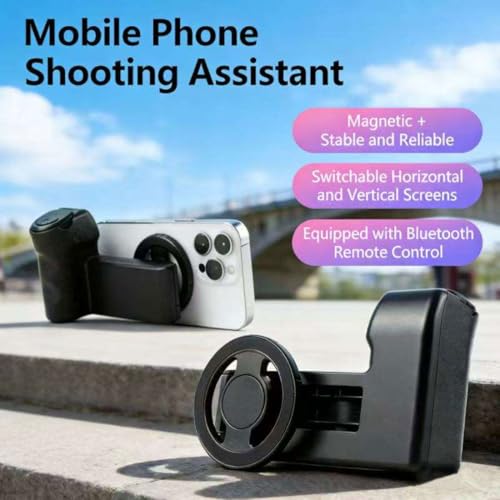 Image of Portable Handheld Stabilizer Grip - Magnetic Phone Holder Camera Handle for Vlogging, Video Recording, Live Streaming & Photography (Hand Held Stand K12)