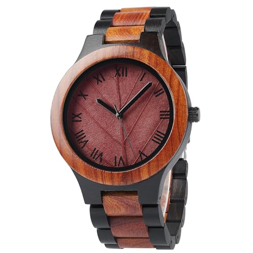Montre en bois homme légère avec mouvement quartz importé anti fatigue