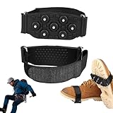 Generisch Eisgriffe für Schuhe, 7 Stahlstifte für Anti-Rutsch, 1 Paar Spikes für Winter Wanderstiefel für Die Aktivitäten Im Winter, Klettern, Angeln, Wandern, Bergsteigen, Outdoor Und Läufer