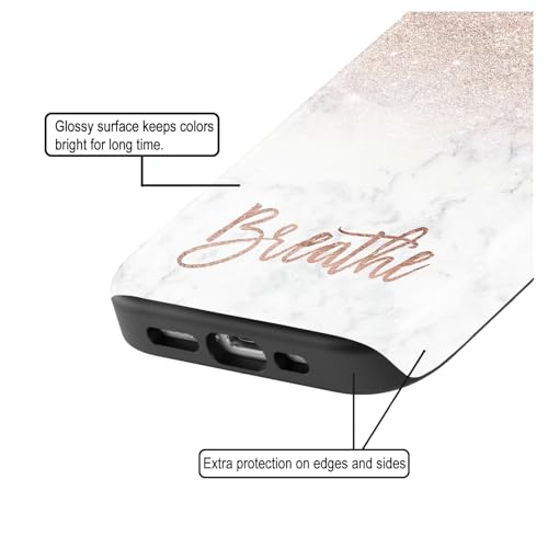 Image of COLORflow Back Cover Compatible with Samsung A23 4G / 5G | (Best for Girls) Quotes (Breathe) Marble | Designer Printed Glossy Armoured Bumper Back Cover Compatible with Samsung Galaxy A23 4G / 5G
