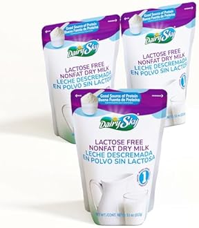 DairySky Lactose Free Milk Powder 11 Oz - Non GMO Fat Free Powdered Milk for Baking & Coffee, Kosher with Protein & Calcium | Great Substitute for Liquid Milk | RBST Hormone Free - 3 Pack