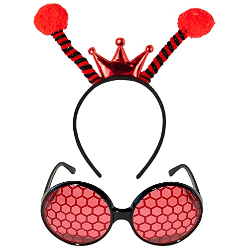 FUNCREDIBLE Ladybug Headband and Glasses Set | Ladybug Antenna Headband with Lady bug sunglasses | Red Ladybugs Costume Accessories | Halloween Cosplay Party Favors for Women, Men and Kids FUNCREDIBLE Ladybug Headband and Glasses Set | Ladybug Antenna Headband with Lady bug sunglasses | Red Ladybugs Costume Accessories | Halloween Cosplay Party Favors for Women, Men and Kids