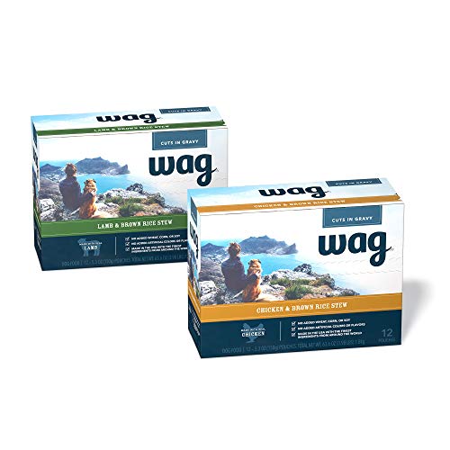 Amazon Brand - Wag Wet Dog Food Topper, Chicken & Lamb Brown Rice Stew in Gravy Variety Pack, 5.3 oz Pouches (Pack of 24… - Image 7