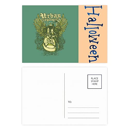 Cartes d'Halloween lot de 20 en toile avec motif d'aile contre les voeux banals