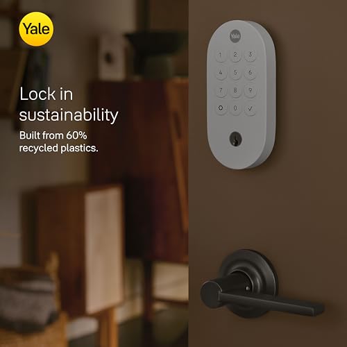 Yale Ash Keyed Deadbolt Smart Lock with Google Matter, YRD510-MT1-ASH