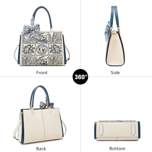 Image of FOXLOVER Medium Tote Bag for Women Designer Vintage Satchel Handbags Top-handle Purses