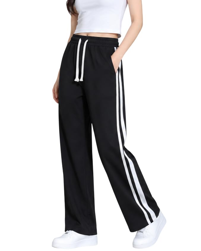 samfor Woman's Loose Fit Track Pants – Polycotton Joggers with Elastic Waistband & Side Pockets, Lower Comfortable for Gym, Running & Casual Wear-picture-17