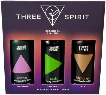 Three Spirit Non-Alcoholic Alternative Spirits - Starter Gift Set | Choose Your Mood For Every Occasion | With Adaptogens & Nootropics | Livener, Elixir & Nightcap | Award Winning Gluten Free & Vegan