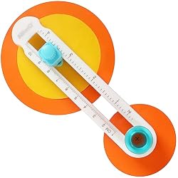 KW-triO Circe Cutter for Paper Crafting Circular Cutter Tool Rotary Compass Circle Cutter Adjustable Cutting Diameter Ranges from 3/4 in to 8 in (Cyan & White, Mini)