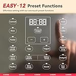 1200W 12-in-1 Electric Pressure Cooker 8Qt, Stainless Steel Pressure Cooker, Slow Cook Rice Cooker Steamer Sauté, Yogurt Maker, Warmer & Sterilizer with Recipe, Safer Venting Design, Sliver - Image 4