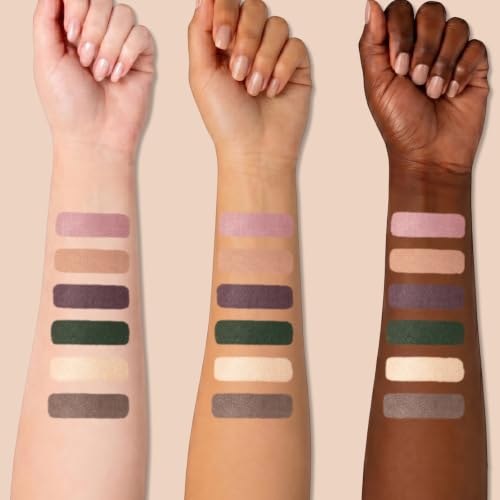 Image of 6 Colors Mauve Taupe Eggplant Purple Green Beige Matte Eyeshadow Palette | Nude Brown Mini Travel Eye Shadow Palettes Makeup for Older Women, Built in Mirror, Ultra-Blendable, Talc-free