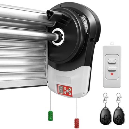 Roll Up Garage Door Opener 800N Heavy Duty Quiet 24V DC Motor (55dB) Automatic Roller Door Opener with 164ft Remote Control Easy Side Mount for Garage Home Barn Shop&Commercial Use