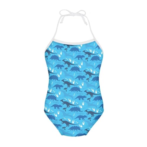 Image of One Piece Swimsuit for Girls Beach Bathing Suit Halter Straps Sports Swimwear for 1-10 Year Toddler Kids