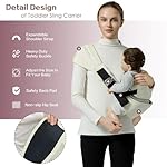 Toddler Sling Carrier, Toddler Carrier Sling Easy to Use, Baby Sling Hip Carriers with Backrest, Beige - Image 2