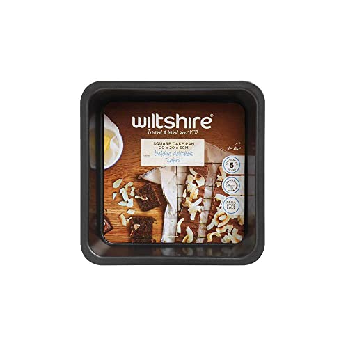 Wiltshire Easybake Medium Square Cake Pan 20 x 4.7 cm Dark Grey