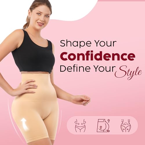 Image of Women's Tummy Tucker Shapewear Shorts | High Waist Slim Fit Body Shaper for Women | Under Dress Anti Rolling Seamless Thigh Shaping Panty