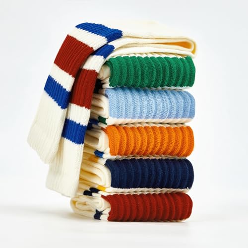 Image of American Trends Tube Socks for Women Striped Slouchy Scrunch Retro Socks Vintage Cute Crew Sock