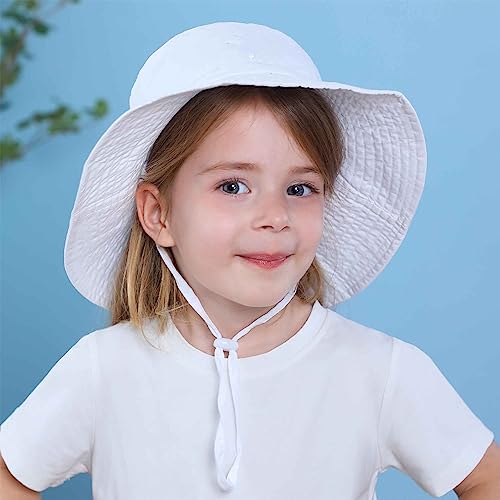 Baby Sun Hat Smile Face Hat Toddler Upf 50+ Sun Protective Bucket Hat Baby Boy Girl Summer Beach Hat Adjustable Cap 01 White 2-4T #TOP4