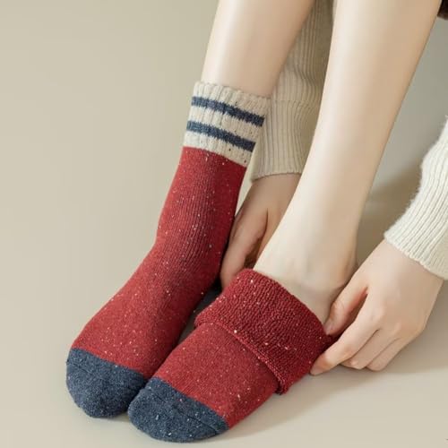 Image of Yoicy Womens Super Thick Wool Socks - Soft Warm Comfort Casual Crew Winter Socks (Pack of 3-5), Multicolor