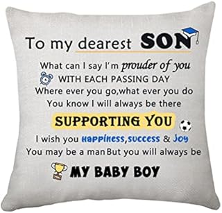 Son 21st Birthday Cushion Cover for Boys Men Personalited Pillowcase Son Gifts from Mom and Dad Proud of Son Throw Pillow Cover Gifts (Son 21st Birthday)