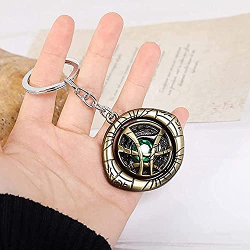 ZYZTA Combo of Metal Thor Axe Keychain & Rotating Doctor strange Eye of Agamotto marvel keychains (Pack of 2) Silver Thor Axe Keychain & Golden Doctor Strange metal rotating eye key chain/Key ring - Image 6