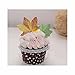 GEORLD Set of 48 Edible Fall Leaves Cake Decorations, Cupcake Topper 3 Colors