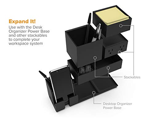 Image of Bostitch Office Konnect Pencil Cup Desk Organizer, Pen Cup, 2-Pack, Black