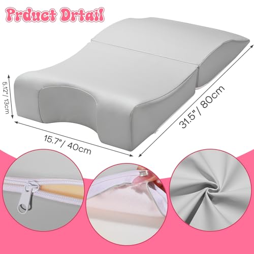 Image of Noverlife Gray Hair Washing Station for Toddler, Ergonomic Design Shampoo Buddy Foam Mat Foldable Sink Hair Washing Neck Support, Comfortable Hair Washing Mat with Zippers Hair Washing Seat for Sink