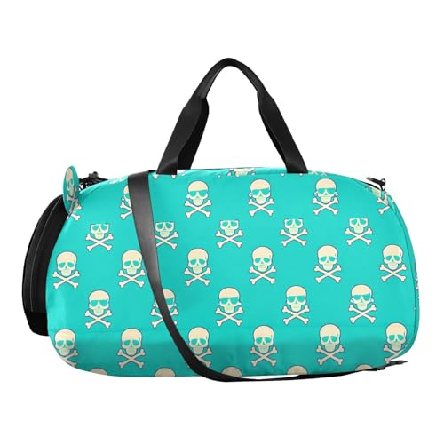Colored Skulls Youth Sports Duffel Bag with Ventilated Shoe Compartment|All-Season Lightweight Travel Gym Bag for Girls & Boys|Water-Resistant Gear Bag2