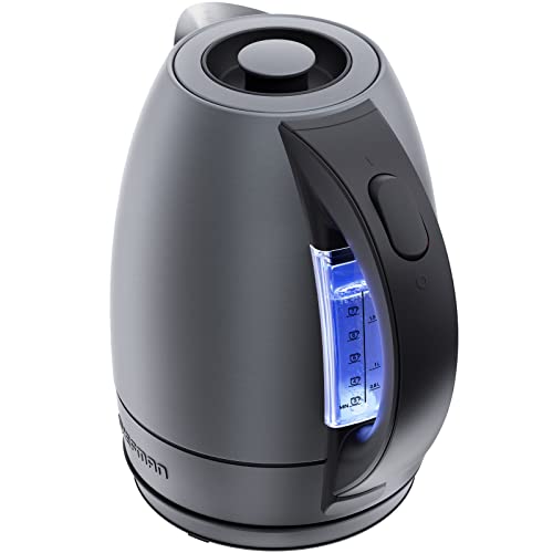 Chefman Electric Kettle, 1.8 Liter Stainless Steel Electric Tea Kettle Water Boiler with Automatic Shutoff, LED Lights, Boil-Dry Protection, Hot Water Electric Kettles for Boiling Water, Grey Chefman Electric Kettle, 1.8 Liter Stainless Steel Electric Tea Kettle Water Boiler with Automatic Shutoff, LED Lights, Boil-Dry Protection, Hot Water Electric Kettles for Boiling Water, Grey