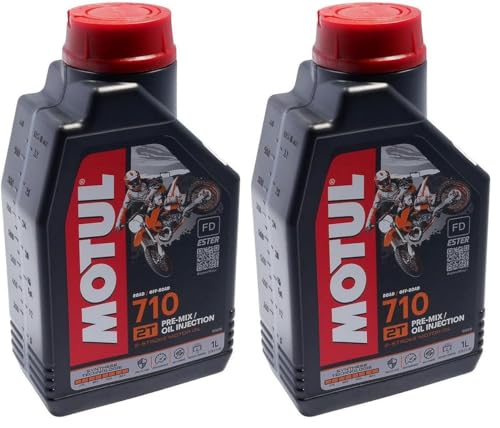 Motul 710 2T Huile idéale pour les trajets urbains et vos sorties moto en lot de 2