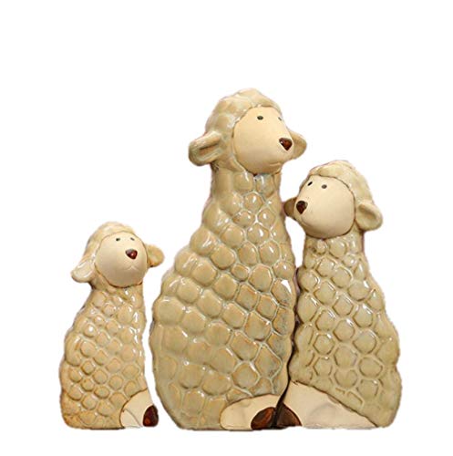 Figurines de mouton en porcelaine céramique agneau miniature déco