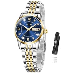 8102 Sliver and Gold Stainless Steel Blue Dial