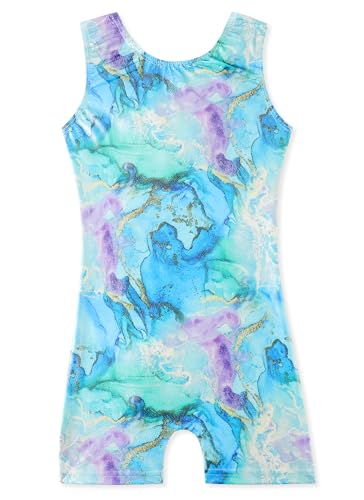 Image of HOZIY Gymnastics Leotards for Girls Unicorn Aurora Rainbow Mermaid Dinosaur Cupcake Sparkle Biketard Toddlers Kids Children
