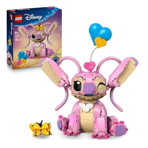LEGO | Disney Angel - Lilo & Stitch Building Toy - Brick Built Display Figure with 3 Heart Balloons & a Butterfly - Gift for 9+ Year Old Girls, Boys and Adult Fans - 43257