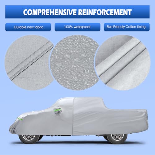 Image of Car Cover Fit for Jeep Gladiator 2020-2026, Migaven Waterproof Full Exterior Cover Sun Rain Protection with Door Zipper and Cotton Lining