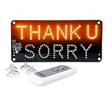 Light Up Thank You Sorry Lights for Car, Flashing Thank You Sorry Led Sign for Car, Glogesture Light Up Thank-U for Car Back Glass, Glohand Road Rage Led Sign,Truck Accessories Gifts for Men & Women