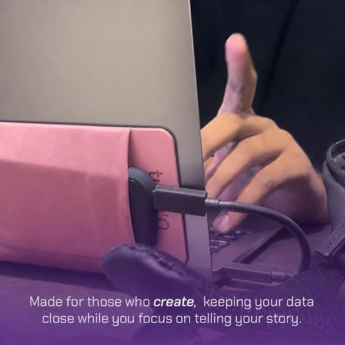 Image of Tuck'd Portable SSD Hard Drive Sleeve - Reusable Adhesive Laptop Mount - Stick-On External Storage Holder for MacBook & Tablets - Travel Pocket Pouch for SSD, Cables & Accessories (Pink)