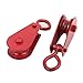 Aexit 0.1 Ton Material Handling Load Swivel Eye Hook Single Sheave Rope Pulley Lifting Tool Snatch Blocks Red 2pcs